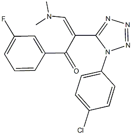 2-[1-(4-chlorophenyl)-1H-tetraazol-5-yl]-3-(dimethylamino)-1-(3-fluorophenyl)-2-propen-1-one 结构式