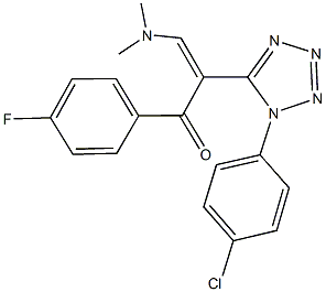 2-[1-(4-chlorophenyl)-1H-tetraazol-5-yl]-3-(dimethylamino)-1-(4-fluorophenyl)-2-propen-1-one 结构式