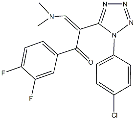2-[1-(4-chlorophenyl)-1H-tetraazol-5-yl]-1-(3,4-difluorophenyl)-3-(dimethylamino)-2-propen-1-one 结构式
