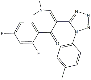 1-(2,4-difluorophenyl)-3-(dimethylamino)-2-[1-(4-methylphenyl)-1H-tetraazol-5-yl]-2-propen-1-one 结构式