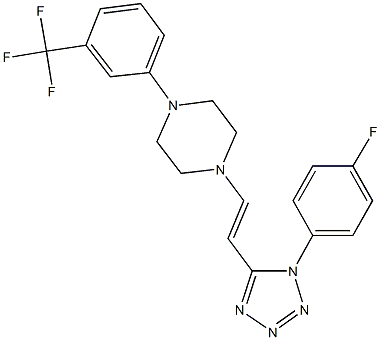 1-{2-[1-(4-fluorophenyl)-1H-tetraazol-5-yl]vinyl}-4-[3-(trifluoromethyl)phenyl]piperazine 结构式