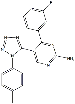 4-(3-fluorophenyl)-5-[1-(4-methylphenyl)-1H-tetraazol-5-yl]-2-pyrimidinamine 结构式