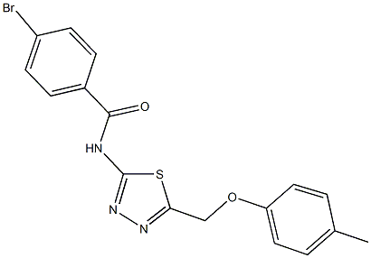 4-bromo-N-{5-[(4-methylphenoxy)methyl]-1,3,4-thiadiazol-2-yl}benzamide 结构式