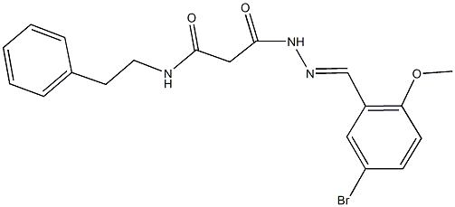 3-[2-(5-bromo-2-methoxybenzylidene)hydrazino]-3-oxo-N-(2-phenylethyl)propanamide 结构式