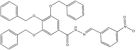 3,4,5-tris(benzyloxy)-N'-{3-nitrobenzylidene}benzohydrazide 结构式