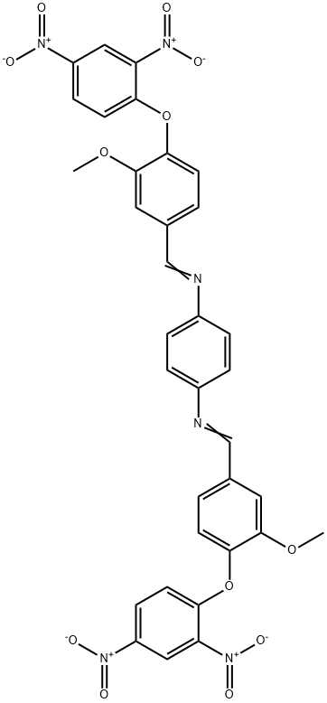 N~1~,N~4~-bis[4-(2,4-dinitrophenoxy)-3-methoxybenzylidene]-1,4-benzenediamine 结构式