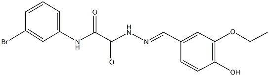 N-(3-bromophenyl)-2-[2-(3-ethoxy-4-hydroxybenzylidene)hydrazino]-2-oxoacetamide 结构式