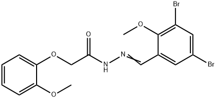 N'-(3,5-dibromo-2-methoxybenzylidene)-2-(2-methoxyphenoxy)acetohydrazide 结构式