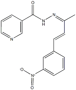 N'-(3-{3-nitrophenyl}-1-methyl-2-propenylidene)nicotinohydrazide 结构式