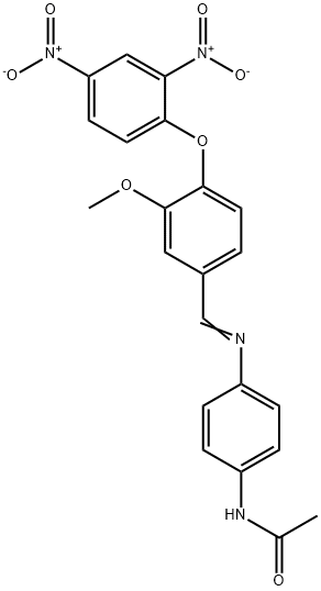 N-{4-[(4-{2,4-bisnitrophenoxy}-3-methoxybenzylidene)amino]phenyl}acetamide 结构式