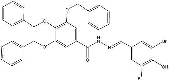 3,4,5-tris(benzyloxy)-N'-(3,5-dibromo-4-hydroxybenzylidene)benzohydrazide 结构式