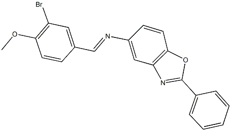 N-(3-bromo-4-methoxybenzylidene)-N-(2-phenyl-1,3-benzoxazol-5-yl)amine 结构式