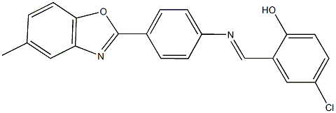 4-chloro-2-({[4-(5-methyl-1,3-benzoxazol-2-yl)phenyl]imino}methyl)phenol 结构式