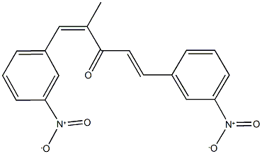 1,5-bis{3-nitrophenyl}-2-methyl-1,4-pentadien-3-one 结构式