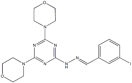 3-iodobenzaldehyde [4,6-di(4-morpholinyl)-1,3,5-triazin-2-yl]hydrazone 结构式