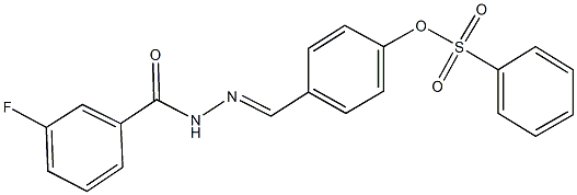4-[2-(3-fluorobenzoyl)carbohydrazonoyl]phenyl benzenesulfonate 结构式