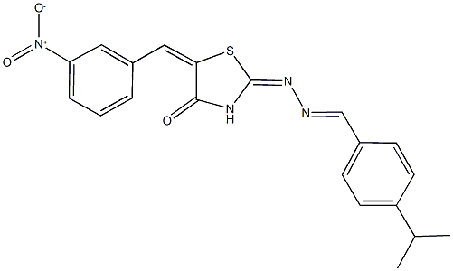 4-isopropylbenzaldehyde (5-{3-nitrobenzylidene}-4-oxo-1,3-thiazolidin-2-ylidene)hydrazone 结构式