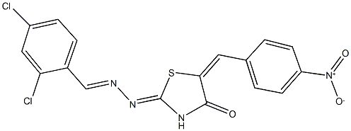 2,4-dichlorobenzaldehyde (5-{4-nitrobenzylidene}-4-oxo-1,3-thiazolidin-2-ylidene)hydrazone 结构式