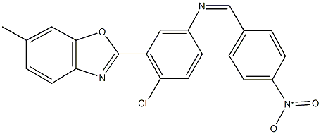 2-[2-chloro-5-({4-nitrobenzylidene}amino)phenyl]-6-methyl-1,3-benzoxazole 结构式