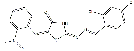 2,4-dichlorobenzaldehyde (5-{2-nitrobenzylidene}-4-oxo-1,3-thiazolidin-2-ylidene)hydrazone 结构式