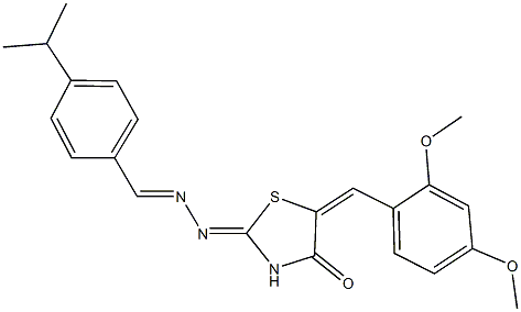 4-isopropylbenzaldehyde [5-(2,4-dimethoxybenzylidene)-4-oxo-1,3-thiazolidin-2-ylidene]hydrazone 结构式