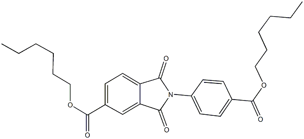 hexyl 2-{4-[(hexyloxy)carbonyl]phenyl}-1,3-dioxo-5-isoindolinecarboxylate 结构式