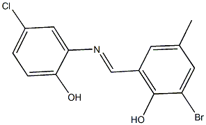 2-bromo-6-{[(5-chloro-2-hydroxyphenyl)imino]methyl}-4-methylphenol 结构式