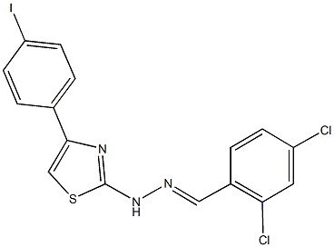 2,4-dichlorobenzaldehyde [4-(4-iodophenyl)-1,3-thiazol-2-yl]hydrazone 结构式