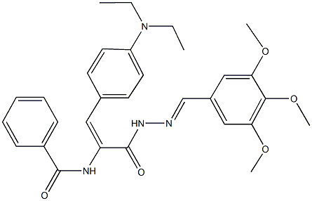 N-(2-[4-(diethylamino)phenyl]-1-{[2-(3,4,5-trimethoxybenzylidene)hydrazino]carbonyl}vinyl)benzamide 结构式