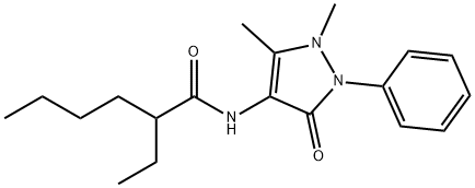 N-(1,5-dimethyl-3-oxo-2-phenyl-2,3-dihydro-1H-pyrazol-4-yl)-2-ethylhexanamide 结构式