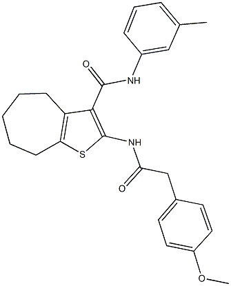 2-{[(4-methoxyphenyl)acetyl]amino}-N-(3-methylphenyl)-5,6,7,8-tetrahydro-4H-cyclohepta[b]thiophene-3-carboxamide 结构式