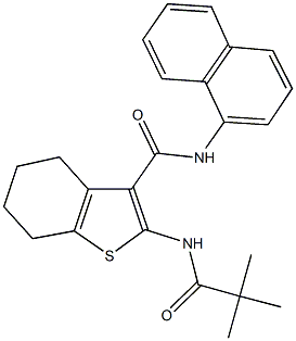 2-[(2,2-dimethylpropanoyl)amino]-N-(1-naphthyl)-4,5,6,7-tetrahydro-1-benzothiophene-3-carboxamide 结构式