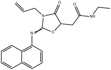 2-[3-allyl-2-(1-naphthylimino)-4-oxo-1,3-thiazolidin-5-yl]-N-ethylacetamide 结构式