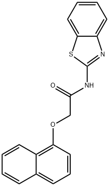 N-(1,3-benzothiazol-2-yl)-2-(1-naphthyloxy)acetamide 结构式