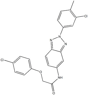 N-[2-(3-chloro-4-methylphenyl)-2H-1,2,3-benzotriazol-5-yl]-2-(4-chlorophenoxy)acetamide 结构式