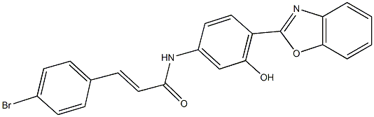 N-[4-(1,3-benzoxazol-2-yl)-3-hydroxyphenyl]-3-(4-bromophenyl)acrylamide 结构式