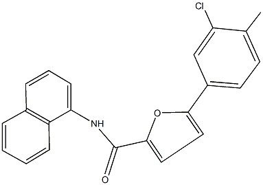 5-(3-chloro-4-methylphenyl)-N-(1-naphthyl)-2-furamide 结构式