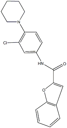 N-[3-chloro-4-(1-piperidinyl)phenyl]-1-benzofuran-2-carboxamide 结构式