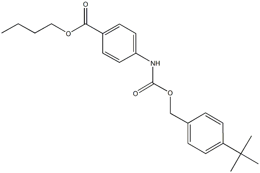 butyl 4-({[(4-tert-butylbenzyl)oxy]carbonyl}amino)benzoate 结构式