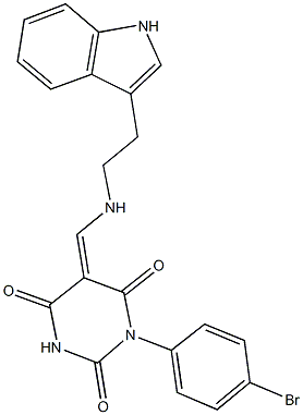 1-(4-bromophenyl)-5-({[2-(1H-indol-3-yl)ethyl]amino}methylene)-2,4,6(1H,3H,5H)-pyrimidinetrione 结构式