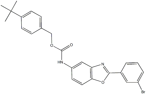 4-tert-butylbenzyl 2-(3-bromophenyl)-1,3-benzoxazol-5-ylcarbamate 结构式