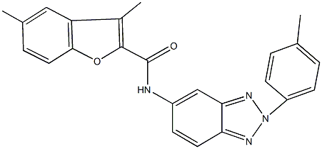 3,5-dimethyl-N-[2-(4-methylphenyl)-2H-1,2,3-benzotriazol-5-yl]-1-benzofuran-2-carboxamide 结构式