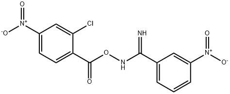 N'-({2-chloro-4-nitrobenzoyl}oxy)-3-nitrobenzenecarboximidamide 结构式