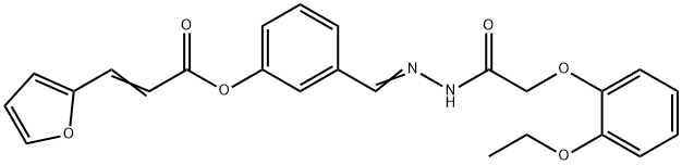 3-{2-[(2-ethoxyphenoxy)acetyl]carbohydrazonoyl}phenyl 3-(2-furyl)acrylate 结构式