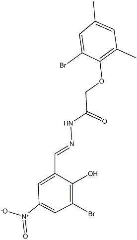 2-(2-bromo-4,6-dimethylphenoxy)-N'-{3-bromo-2-hydroxy-5-nitrobenzylidene}acetohydrazide 结构式