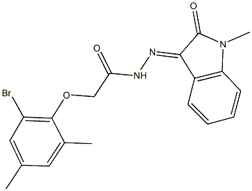 2-(2-bromo-4,6-dimethylphenoxy)-N'-(1-methyl-2-oxo-1,2-dihydro-3H-indol-3-ylidene)acetohydrazide 结构式