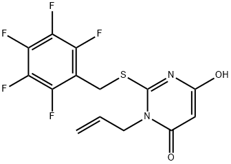 3-allyl-6-hydroxy-2-[(2,3,4,5,6-pentafluorobenzyl)sulfanyl]-4(3H)-pyrimidinone 结构式