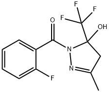 1-(2-fluorobenzoyl)-3-methyl-5-(trifluoromethyl)-4,5-dihydro-1H-pyrazol-5-ol 结构式