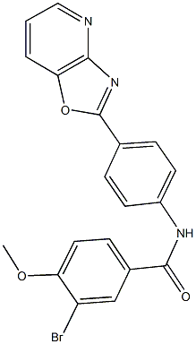 3-bromo-4-methoxy-N-(4-[1,3]oxazolo[4,5-b]pyridin-2-ylphenyl)benzamide 结构式