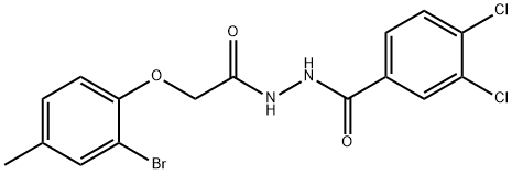 2-(2-bromo-4-methylphenoxy)-N'-(3,4-dichlorobenzoyl)acetohydrazide 结构式